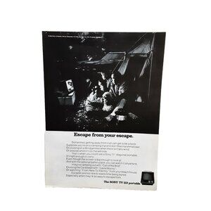 1972 Sony TV 112 Portable Escape From Your Escape Original Print ad 70s